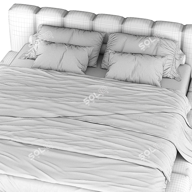 Italian Pixel Bed 3D Model 3D model image 4