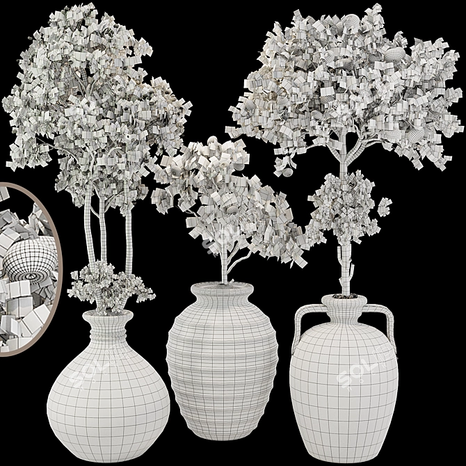 Fruitful Apple Tree in Pot 3D model image 7