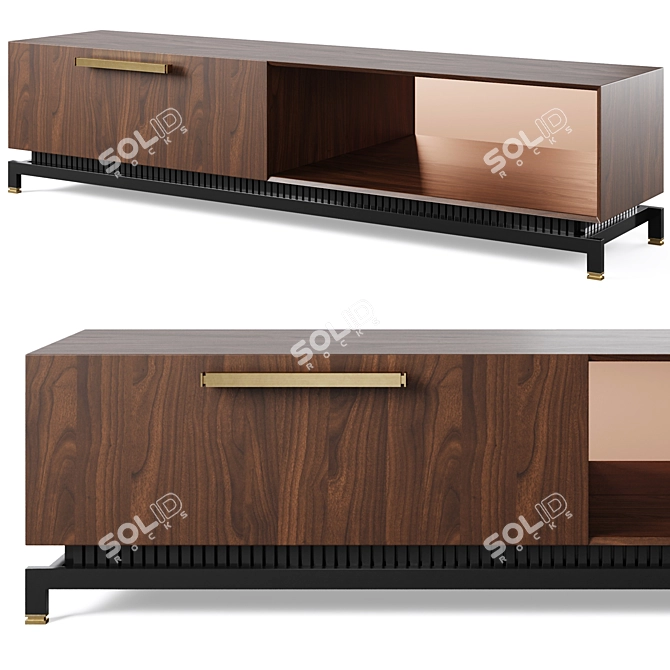 Elegant Dresden TV Stand 3D model image 1