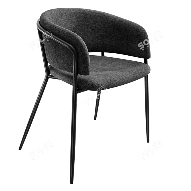 Ergonomic Dark Grey Steel Chair 3D model image 1