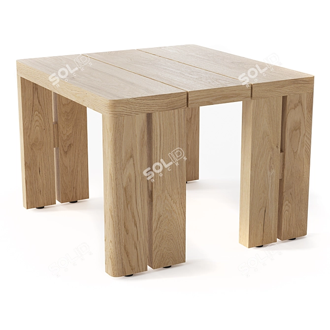 Restoration Hardware Teak Side Table 3D model image 1