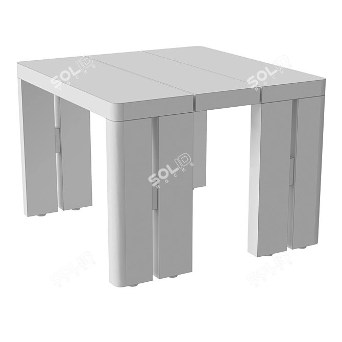 Restoration Hardware Teak Side Table 3D model image 3