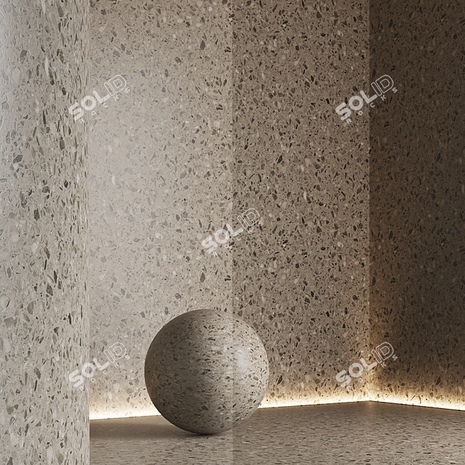 Seamless Terrazzo Marble Texture Pack 3D model image 3