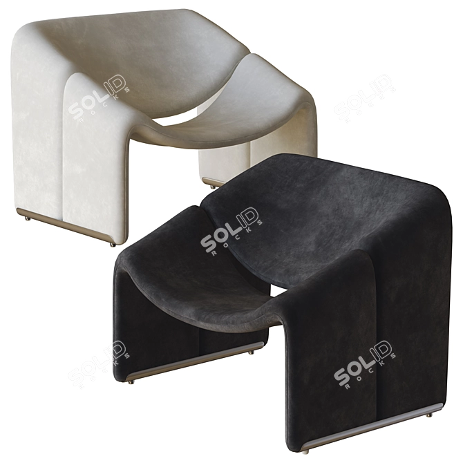 Pierre Paulin Groovy Chair 3D 3D model image 2