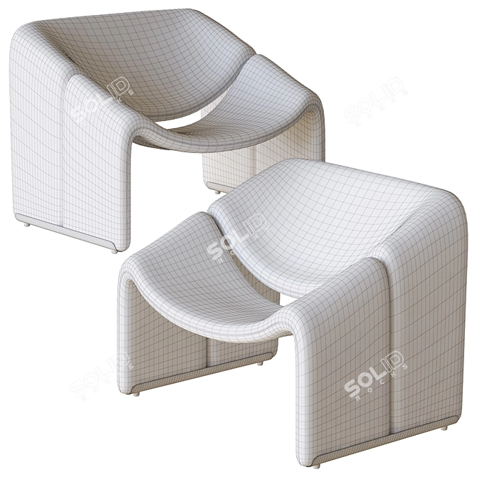 Pierre Paulin Groovy Chair 3D 3D model image 6