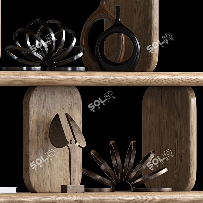 Nera Bookcase Shelf Storage Solution 3D model image 6