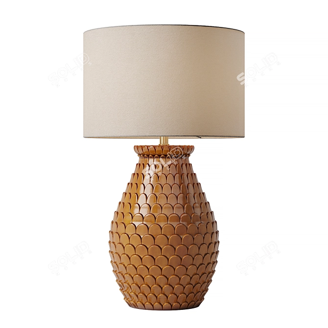 Liza Ceramic Table Lamp - Petal Design 3D model image 1