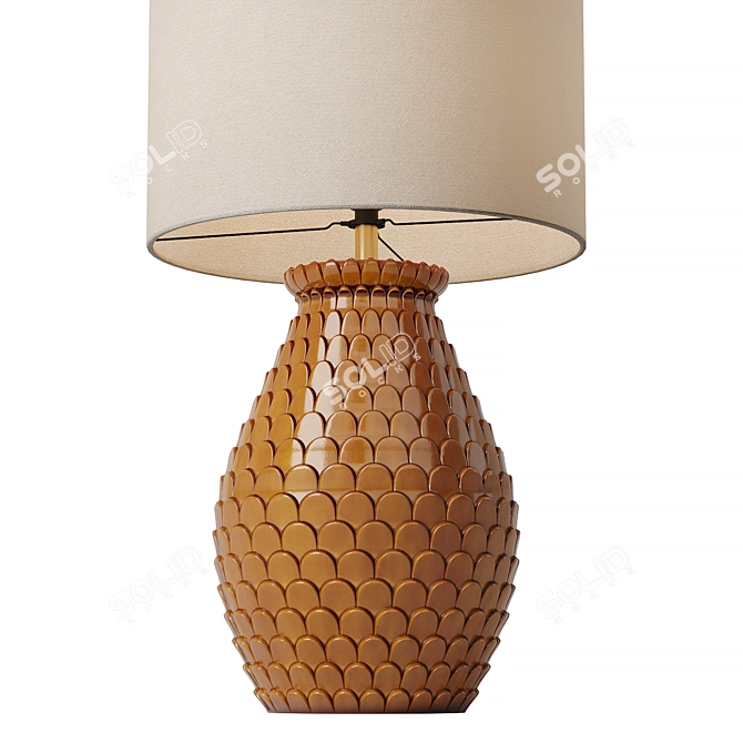 Liza Ceramic Table Lamp - Petal Design 3D model image 2