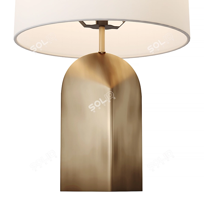 Sleek Angular Table Lamp - Linen Shade 3D model image 2