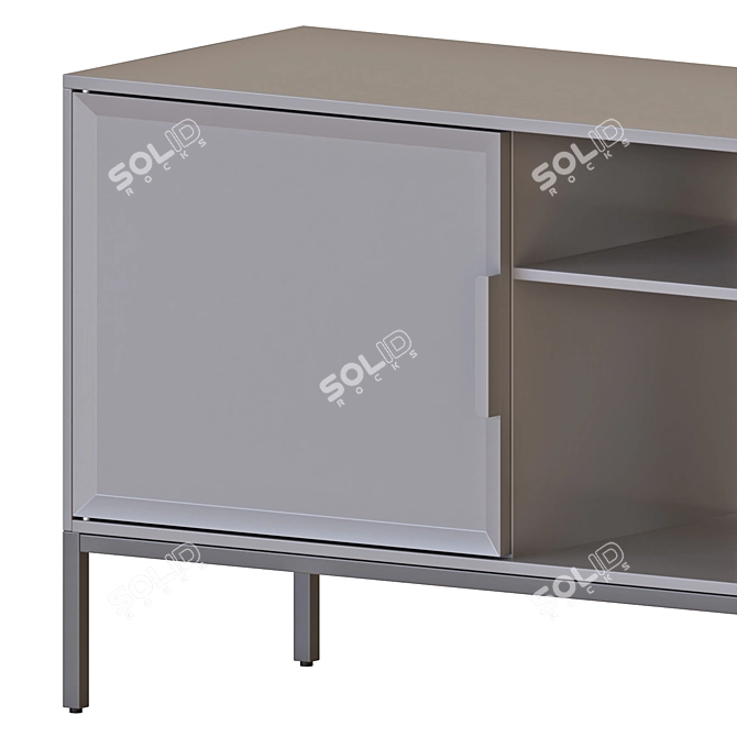 Modern Beige & Grey Media Unit 3D model image 3