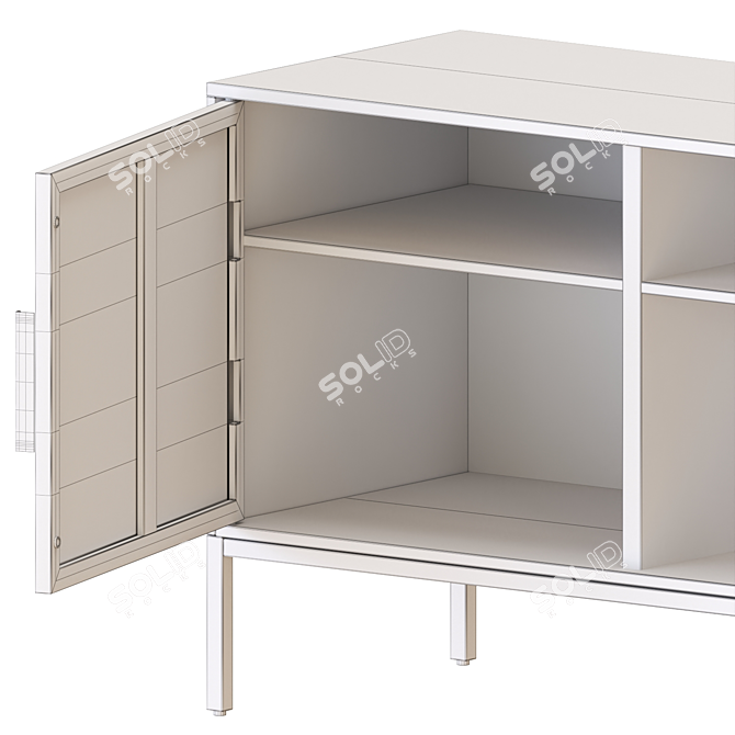 Modern Beige & Grey Media Unit 3D model image 5