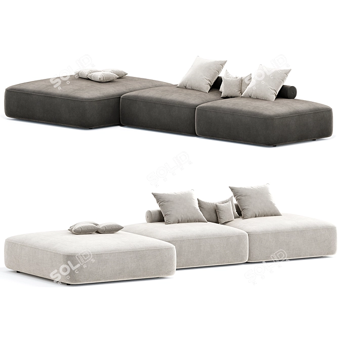 Stylish Saba Italia Taos Modular 3D model image 1