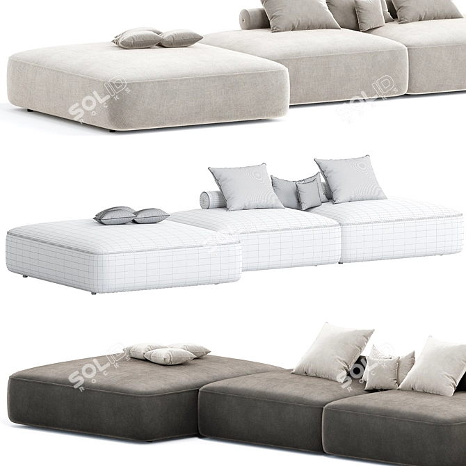 Stylish Saba Italia Taos Modular 3D model image 2