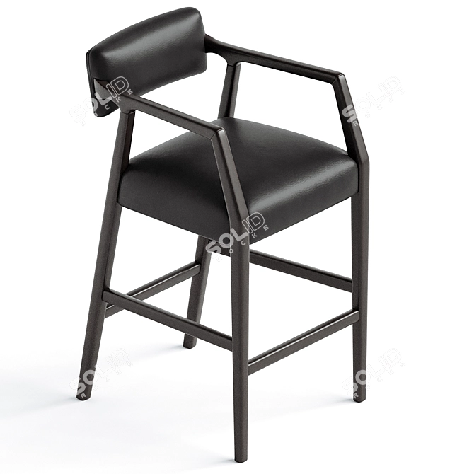 Luxury Belden Leather Barstool 3D model image 2