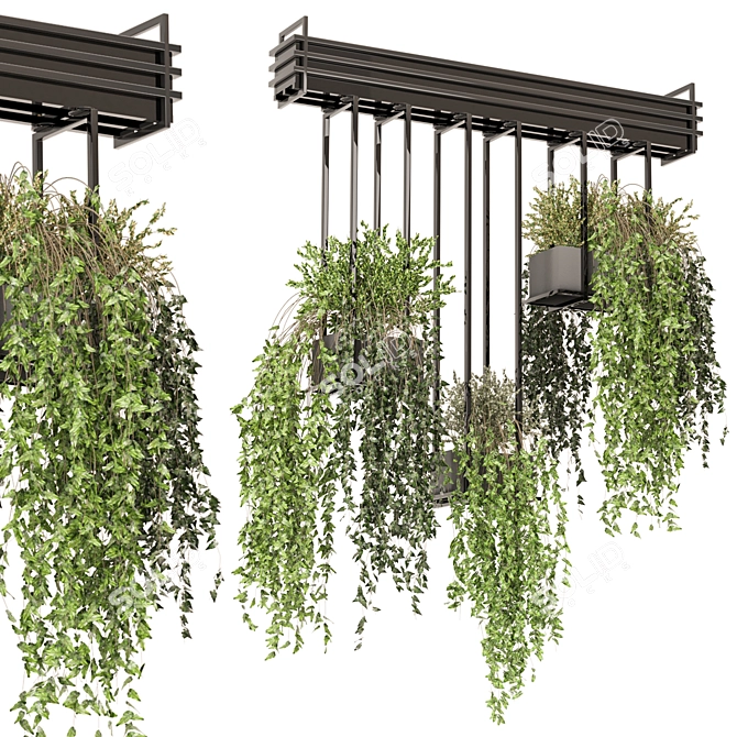 Metal Box Hanging Plants Set 3D model image 1