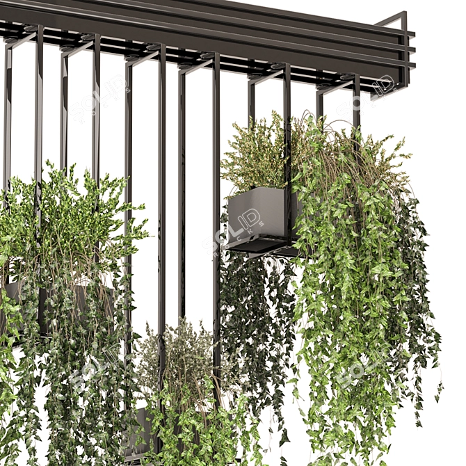 Metal Box Hanging Plants Set 3D model image 2