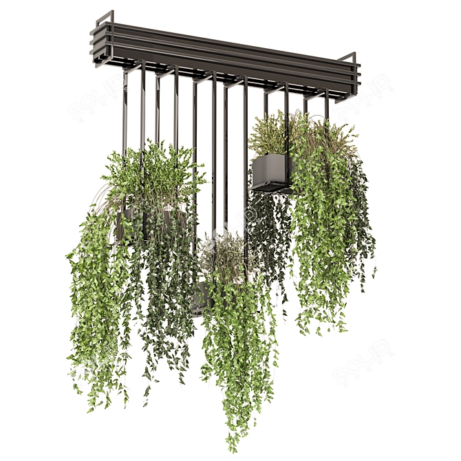 Metal Box Hanging Plants Set 3D model image 4