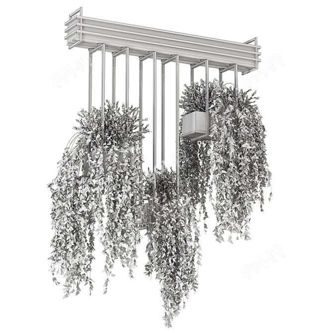 Metal Box Hanging Plants Set 3D model image 5