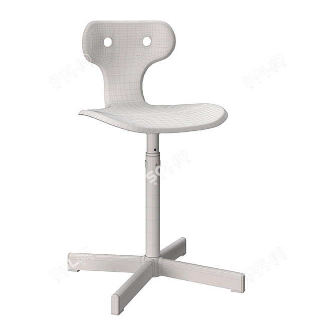 Compact Gray Work Chair: IKEA 3D model image 2