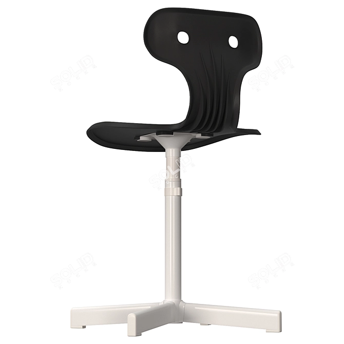 Compact Gray Work Chair: IKEA 3D model image 4