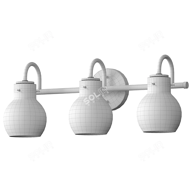 Sleek Chrome Vanity Light 3D model image 2