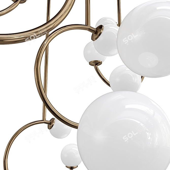 Elegant Brass Pendant Lamp "Gaby S 3D model image 2