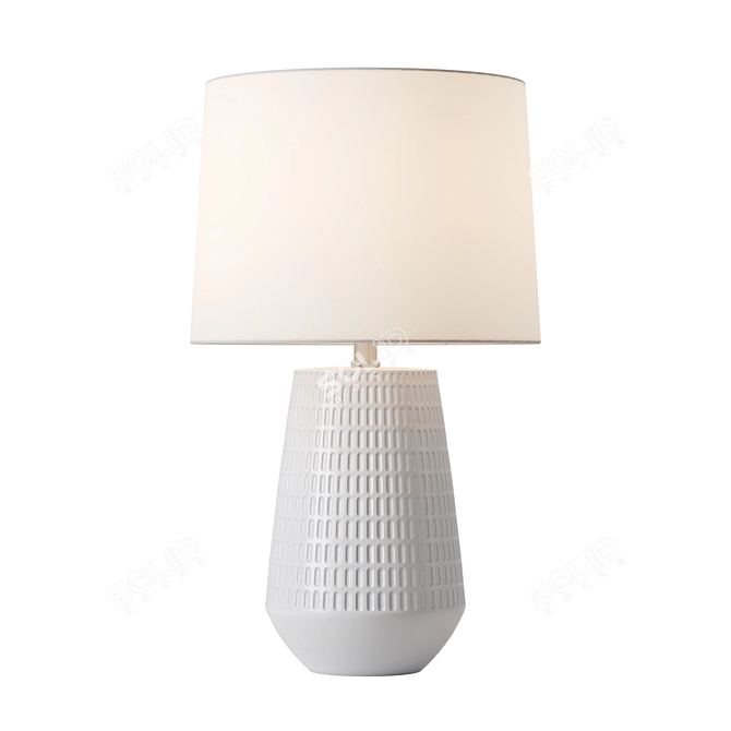 Sleek White Ceramic USB Table Lamp 3D model image 1