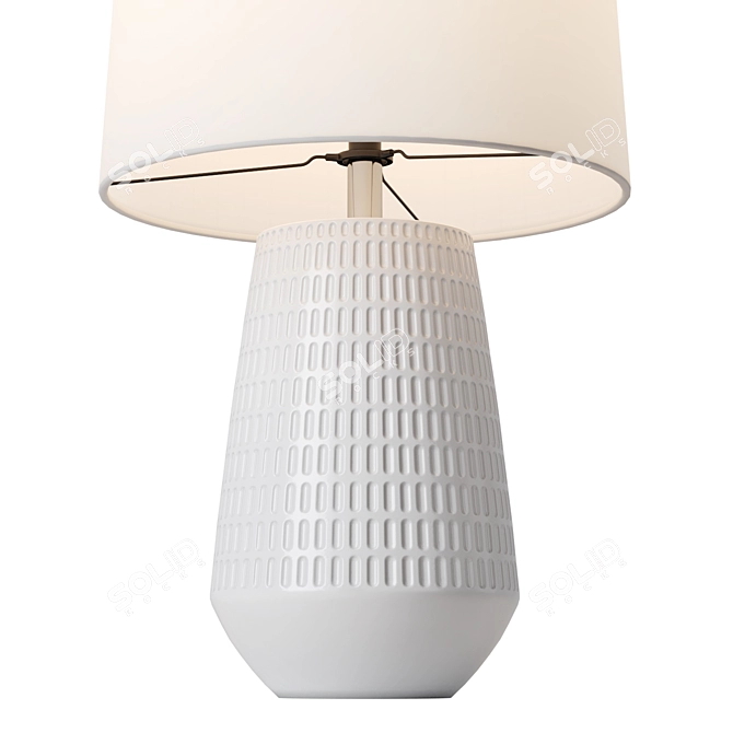 Sleek White Ceramic USB Table Lamp 3D model image 2