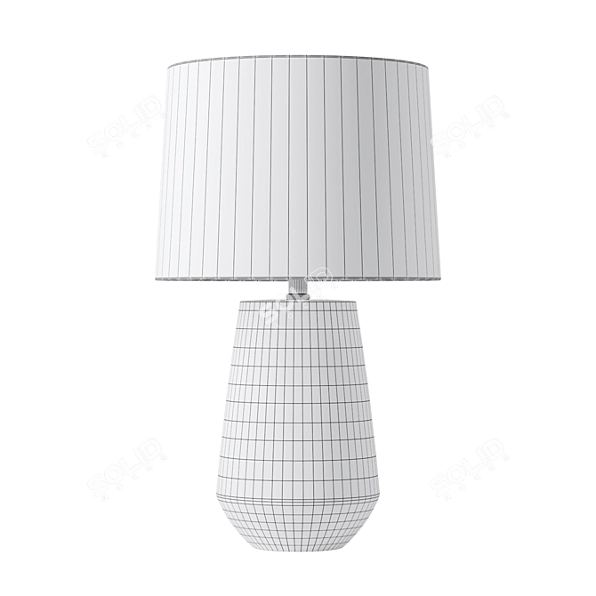 Sleek White Ceramic USB Table Lamp 3D model image 3