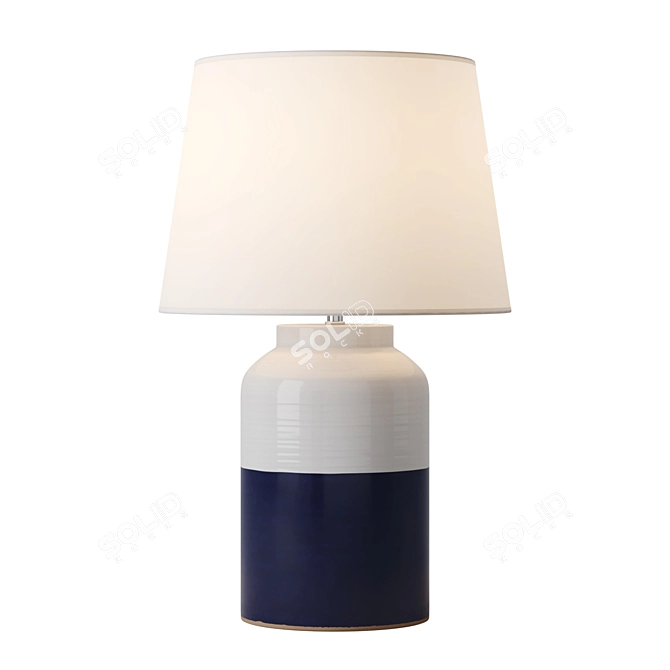 Dip Dye White Navy Tablelamp 3D model image 1