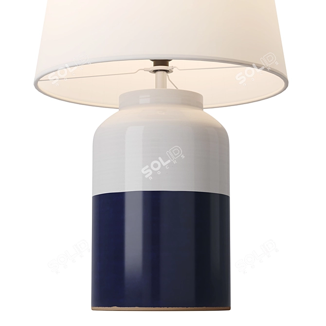 Dip Dye White Navy Tablelamp 3D model image 2