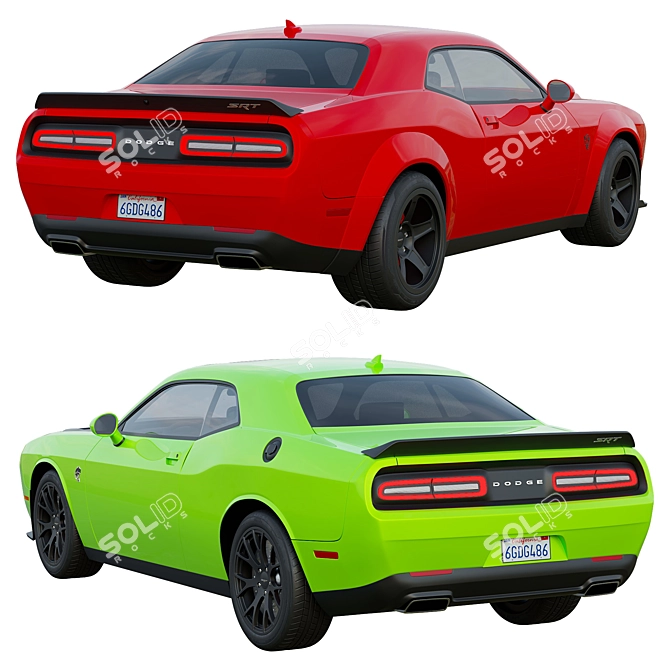 Title: Dodge Challenger SRT Hellcat Demon 3D model image 2