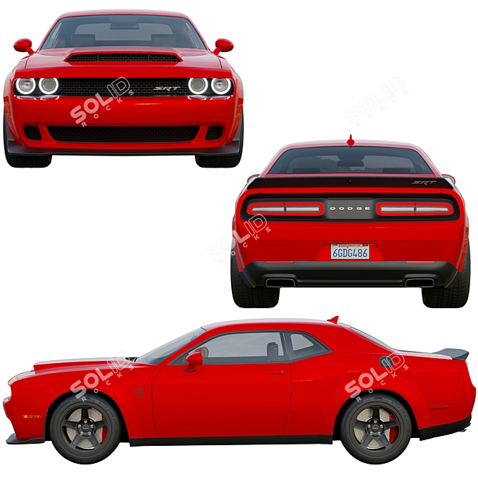 Title: Dodge Challenger SRT Hellcat Demon 3D model image 4