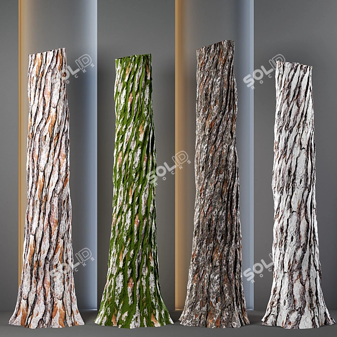 4k Tree Bark Textures Set 3D model image 1
