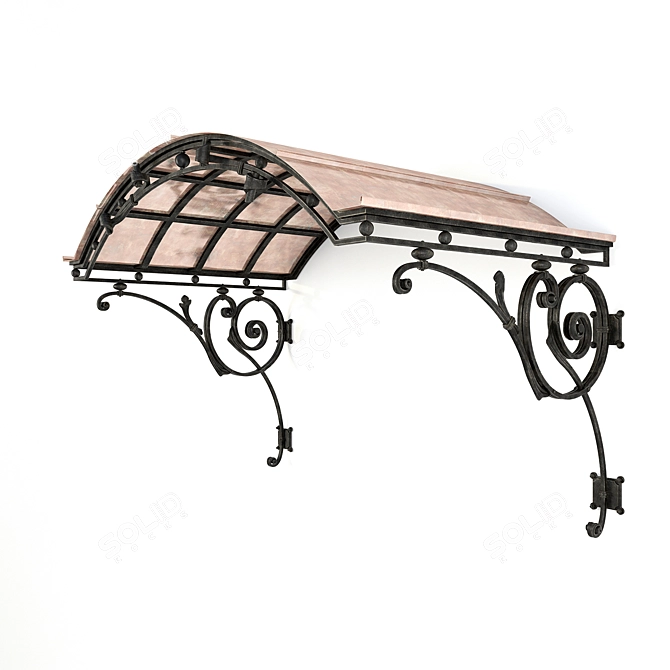 Classic Style Wrought Iron Canopy 3D model image 1