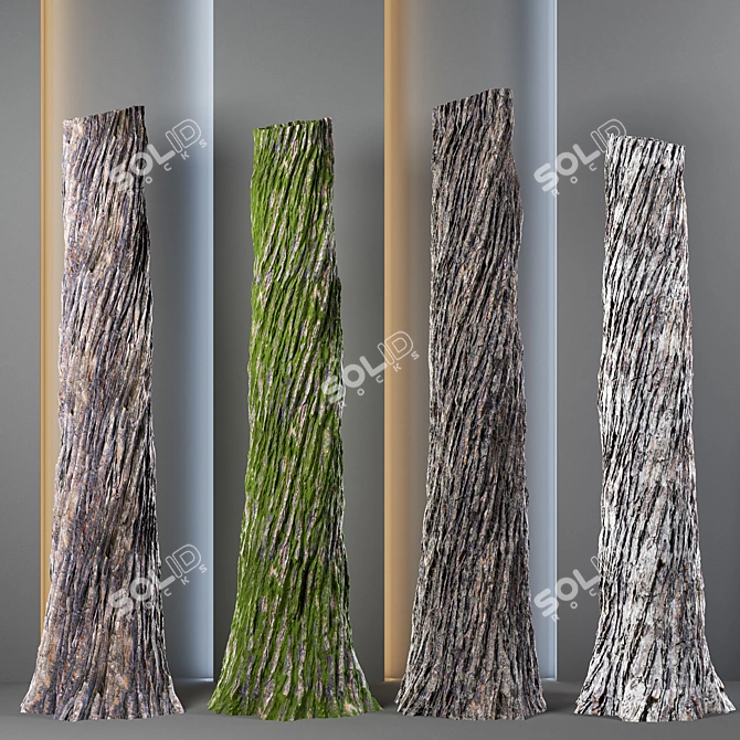 Tree Bark Trunk Texture Pack 3D model image 1