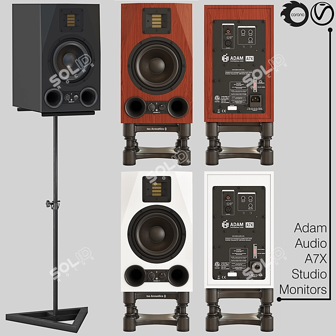 Professional Audio Studio Monitor: Adam Audio A7X 3D model image 1