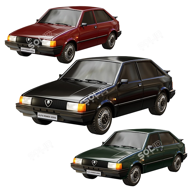 Vintage Alfa Romeo Arna Bundle 3D model image 1