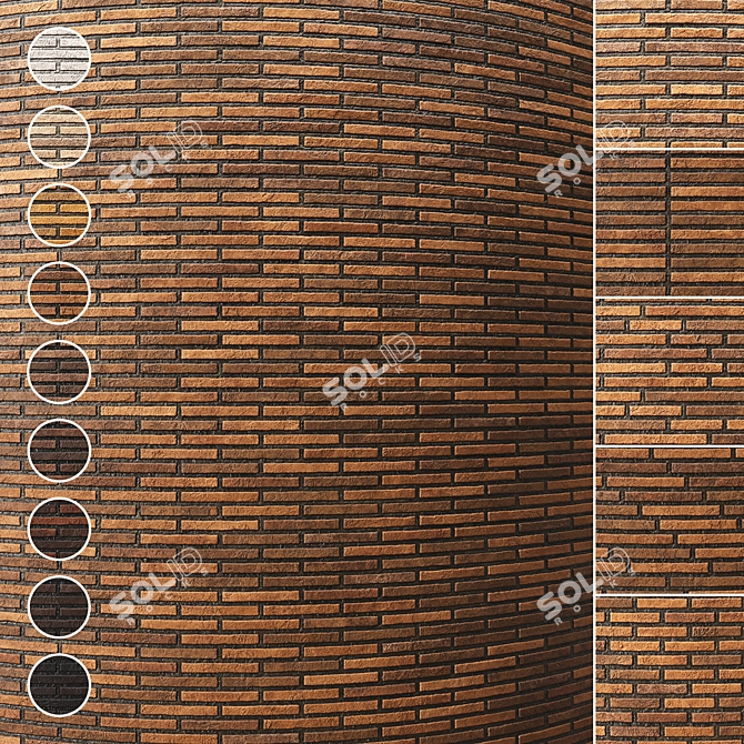 Seamless Brick Texture Set 3D model image 1