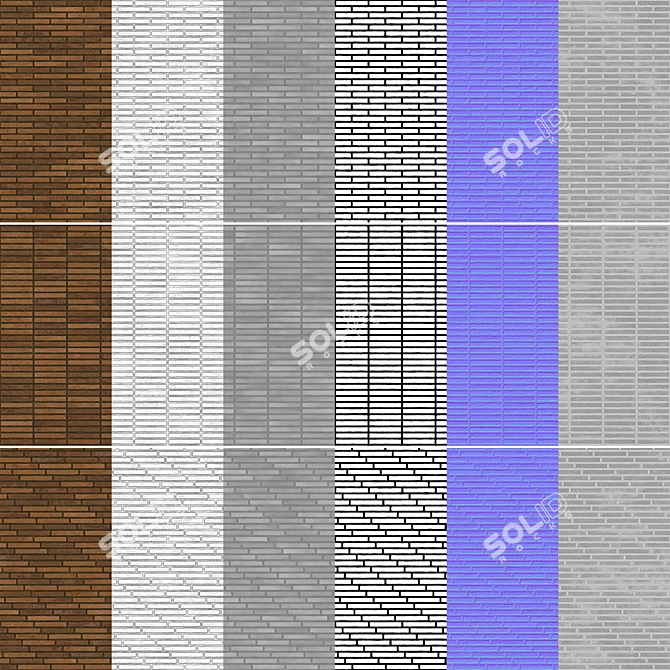 Seamless Brick Texture Set 3D model image 5