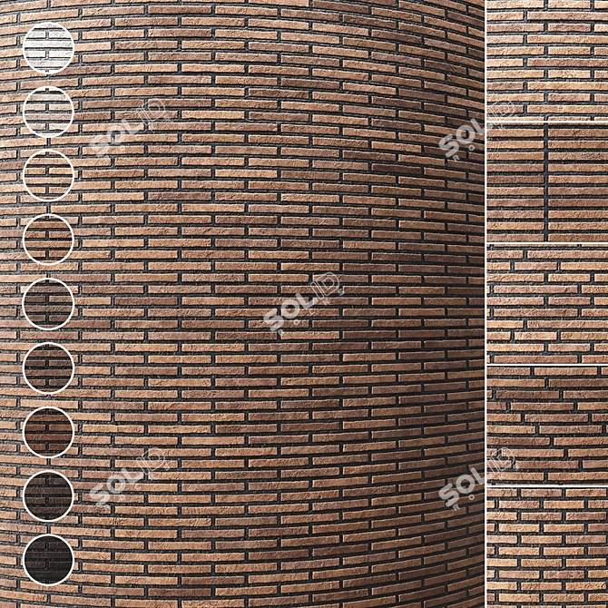 Seamless Brick Wall Texture Set 3D model image 1