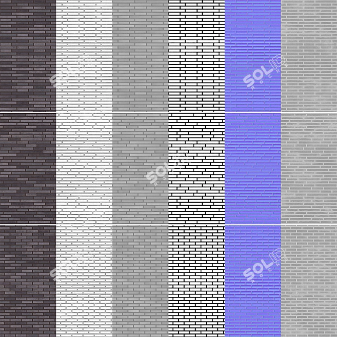 Seamless Brick Texture Set 015 3D model image 6