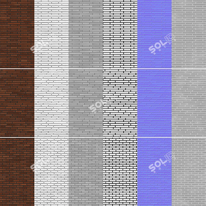 Seamless Brick Texture Pack 3D model image 5