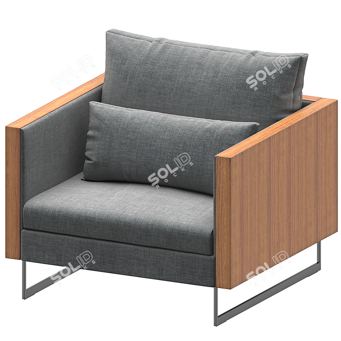 Stylish Joquer Deck Armchair Render 3D model image 4