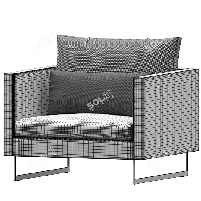 Stylish Joquer Deck Armchair Render 3D model image 5