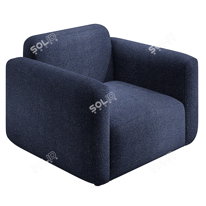 Neo-Modular Blue Armchair 3D model image 1