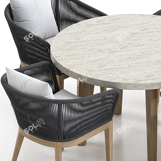 Elegant Avalon Dining Set 3D model image 6