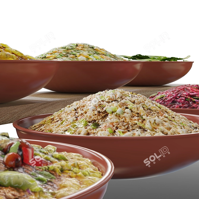 Varied Salad Bar Assortment 3D model image 3