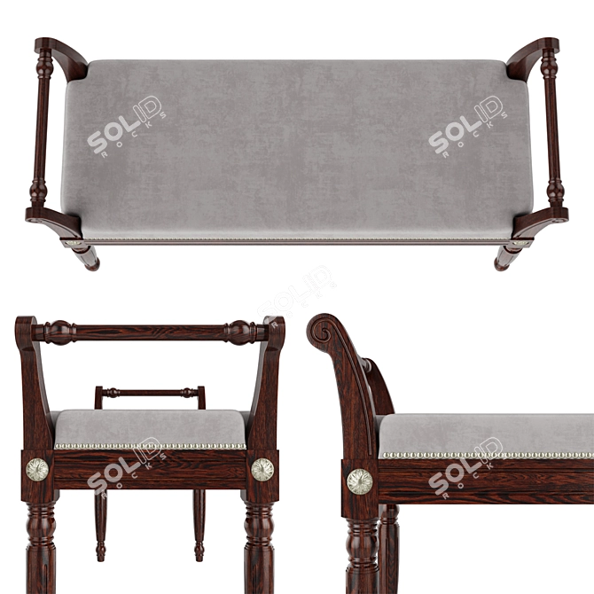 2-Seater Lorenzo Bench 3D model image 2