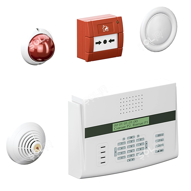 Security-Fire Alarm Set 3D Models 3D model image 4